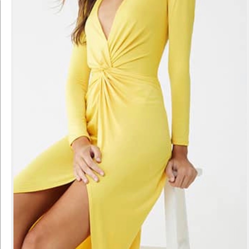 Plunging Twist Front Maxi dress